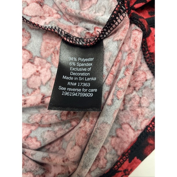 Vera Wang 2 piece womens xl Pj Soft Polyester 3/4 Sleeve Red Floral          791 - Picture 8 of 15